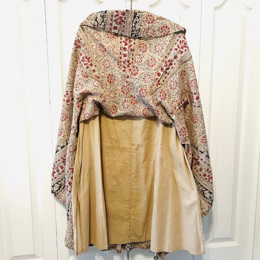 Charter Club-Women's Sz 10P 100% Cotton-Pleated Bottom-Flowy-Lined-Red/Tan/Bl - Picture 12 of 14